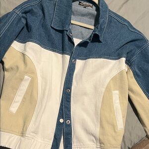 Blue and Cream Denim Jacket